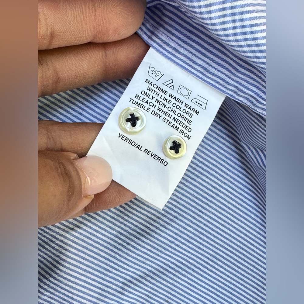 Tommy Hilfiger Light Blue Button Down Long Sleeve Oxford Dress Shirt Mens 16.5 - Picture 5 of 7